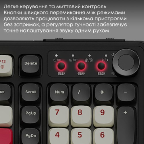 Клавиатура Ajazz AF98 Plus Wireless/Bluetooth/USB UA Black/White/Red (AF98-PLUS-BSR)