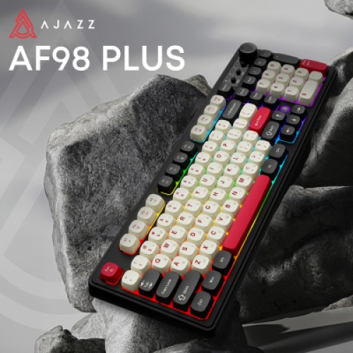 Клавиатура Ajazz AF98 Plus Wireless/Bluetooth/USB UA Black/White/Red (AF98-PLUS-BSR)