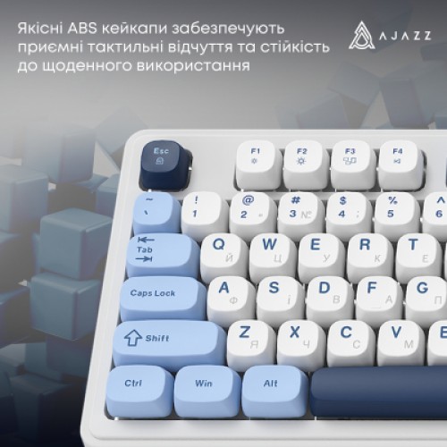 Клавиатура Ajazz AF98 Plus Wireless/Bluetooth/USB UA White/Blue (AF98-PLUS-GB)
