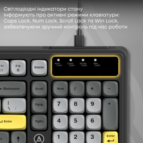 Клавиатура Ajazz AF98 USB UA Black/Grey/Yellow (AF98-BGY)