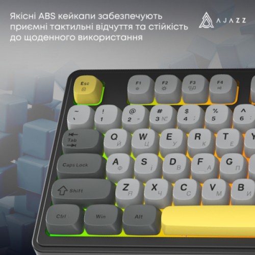 Клавиатура Ajazz AF98 USB UA Black/Grey/Yellow (AF98-BGY)