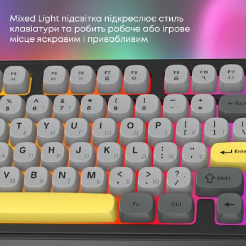 Клавиатура Ajazz AF98 USB UA Black/Grey/Yellow (AF98-BGY)