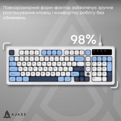 Клавиатура Ajazz AF98 USB UA White/Blue (AF98-GB)