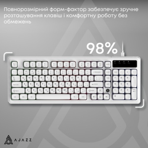 Клавиатура Ajazz AF98 USB UA White (AF98-W)