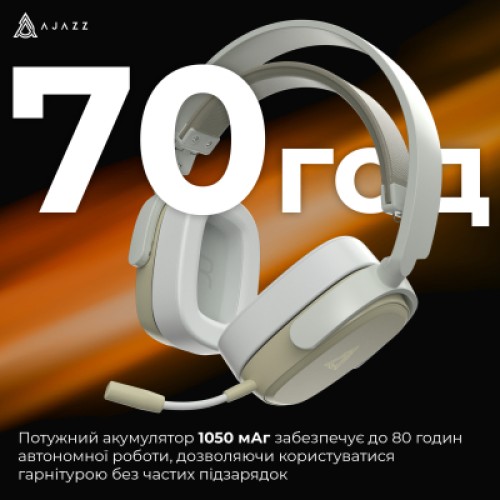 Наушники Ajazz AHM09 MAX 3-Mode Gray/White (AHM09-MAX-GW)