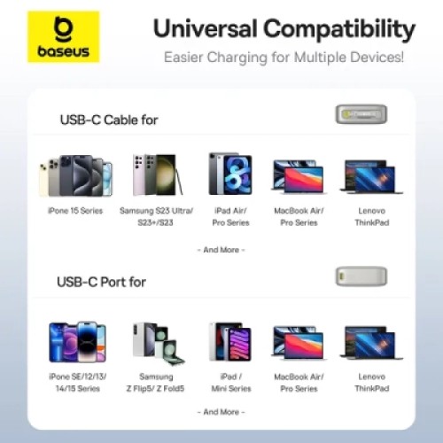 Батарея универсальная Baseus Free2Pull 20000mAh 65W, PD/3.0, QC/3.0, Lunar gray (P10073700843-00)