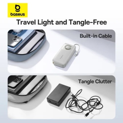 Батарея универсальная Baseus Free2Pull 20000mAh 65W, PD/3.0, QC/3.0, Lunar gray (P10073700843-00)