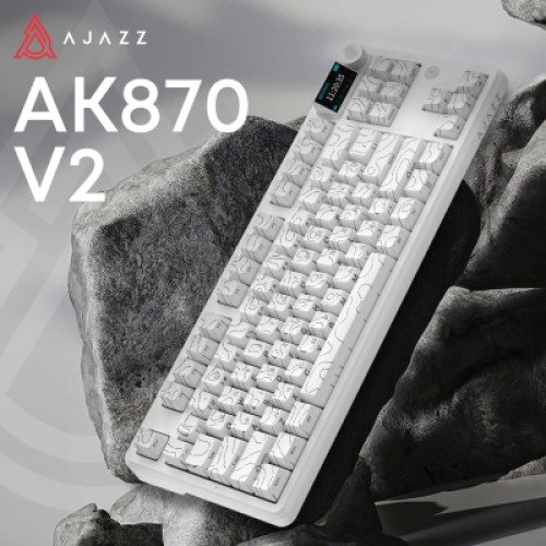 Клавиатура Ajazz AK870 V2 Maillard Switch Wireless/Bluetooth/USB UA White (AK870-V2-S-W)