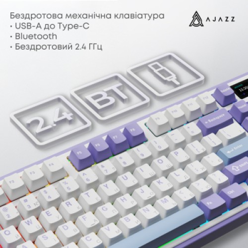 Клавиатура Ajazz AK980 V2 Gift Switch V2 Wireless/Bluetooth/USB UA White/Blue (AK980-V2-G-PWB)
