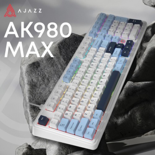 Клавиатура Ajazz AK980 MAX Magnetic Switch USB UA White/Blue (AK980-MAX-M-BWDB)