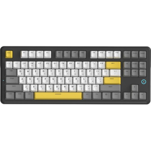 Клавиатура Ajazz AK870 V2 Flying Fish Switch USB UA Black/Grey/Yellow (AK870-V2-FF-BGY)