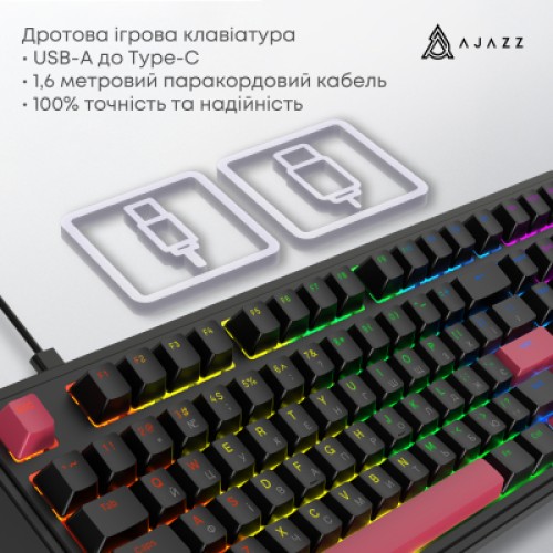 Клавиатура Ajazz AK980 Red Switch USB UA Black (AK980-R-BR)