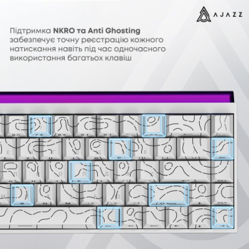 Клавиатура Ajazz NK68 Red Switch USB UA White (NK68-R-S-W)
