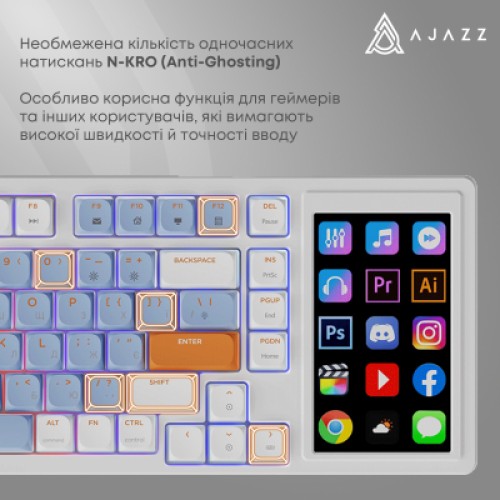 Клавиатура Ajazz AKP815 RGB Red Switch USB UA White/Blue (AKP815-R-WBO)