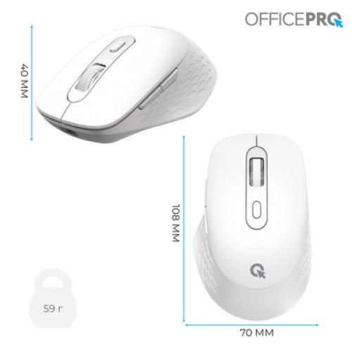 Мышка OfficePro M265W Wireless/Bluetooth Silent Click White (M265W)