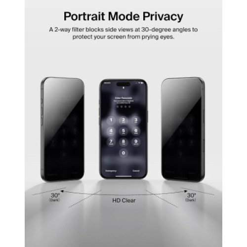 Стекло защитное Belkin iPhone 17 Pro Privacy TemperedGlass (OVA213HQ)