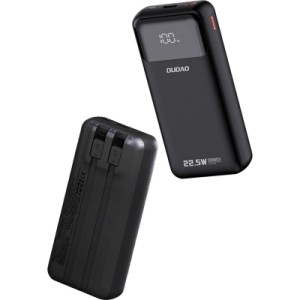 Батарея універсальна Dudao K15Pro 20000mAh PD/22.5W, QC, with built-in cables, Black (6977196682430)