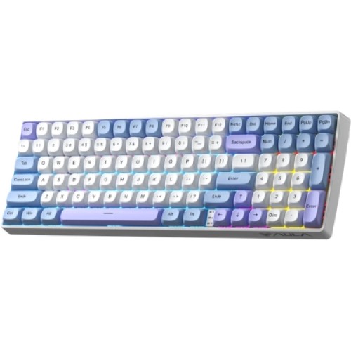 Клавиатура Aula S100pro RGB KRGD Red Switch Wireless/Bluetooth/Type-C UA White/Blue (6948391205762)