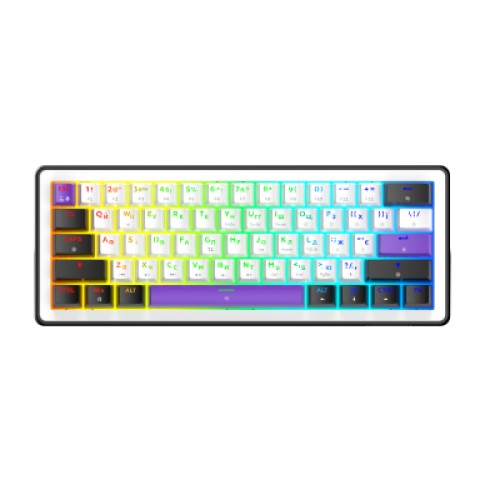 Клавиатура Hator Hellyberry HK60 Mechanical Linear RGB USB UA White/Violet (HK60)
