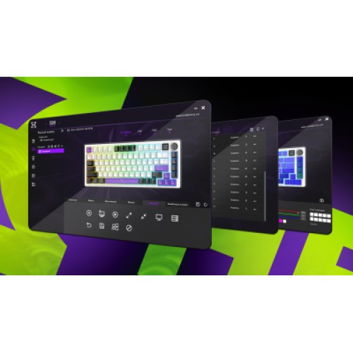 Клавиатура Hator Hellyberry HK60 Mechanical Linear RGB Wireless/Bluetooth/USB UA White/Violet (HK60_wireless)