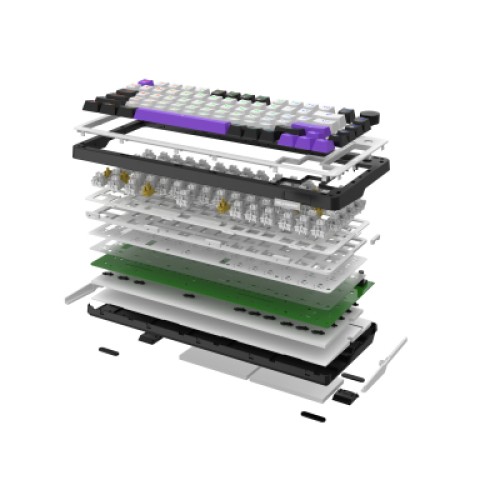 Клавиатура Hator Hellyberry HK75 Mechanical Linear RGB Wireless/Bluetooth/USB UA White/Violet (HK75_wireless)