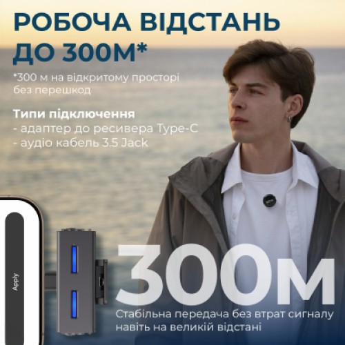 Микрофон Boya LINK 3-02 Type-C/TRS Black (LINK 3-02)