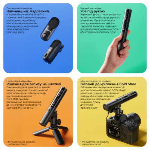 Микрофон Boya Magic-02 Type-C/Lightning Black (Magic-02)