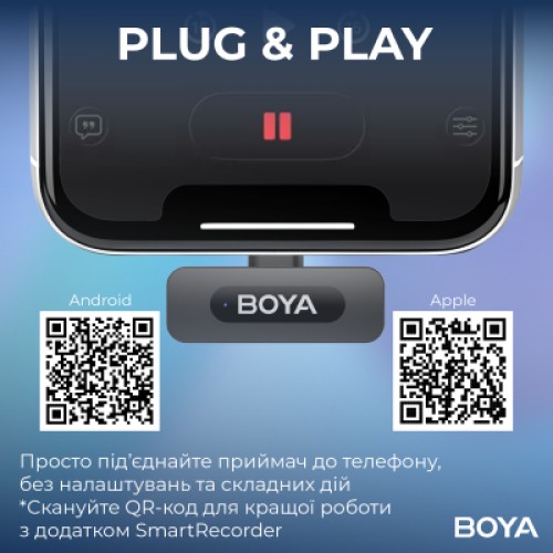 Микрофон Boya BY-V30 Type-C Black (BY-V30)