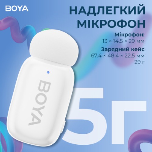Микрофон Boya mini-13 Type-C/Lightning White (mini-13)