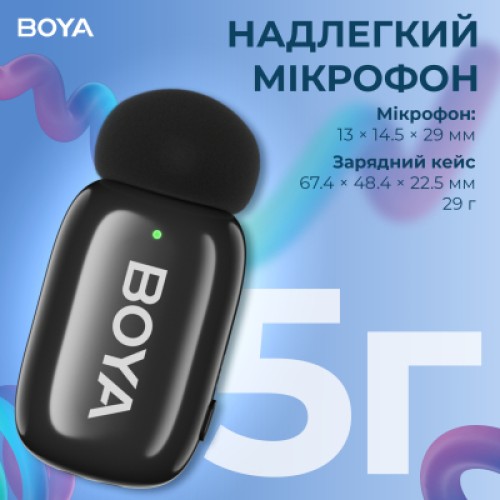 Микрофон Boya mini-18 3,5 мм/TRS/Type-C Black (mini-18)