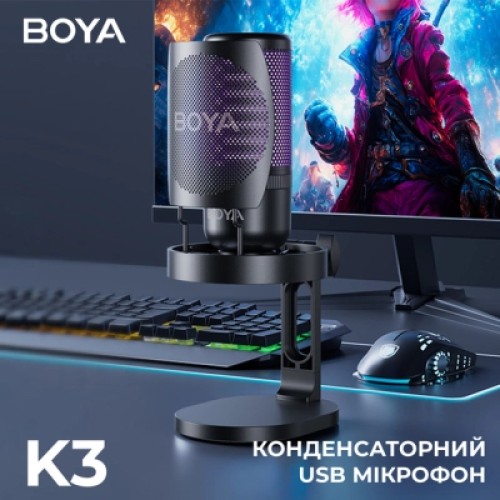 Микрофон Boya K3-02 RGB Type-C/3,5 мм Black (BOYA K3-02)
