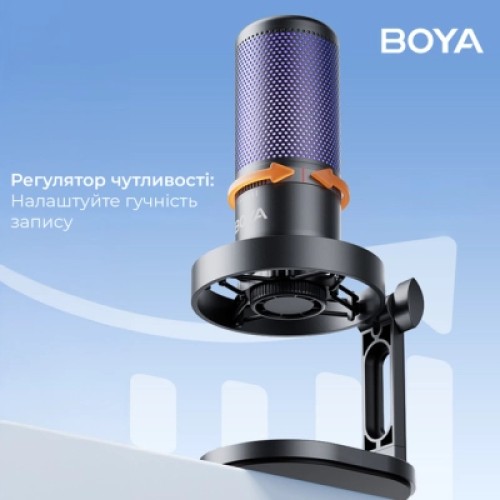 Микрофон Boya K3-02 RGB Type-C/3,5 мм Black (BOYA K3-02)