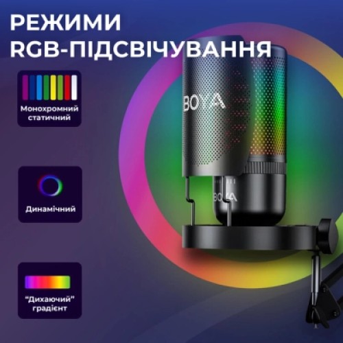 Микрофон Boya K3-02 RGB Type-C/3,5 мм Black (BOYA K3-02)