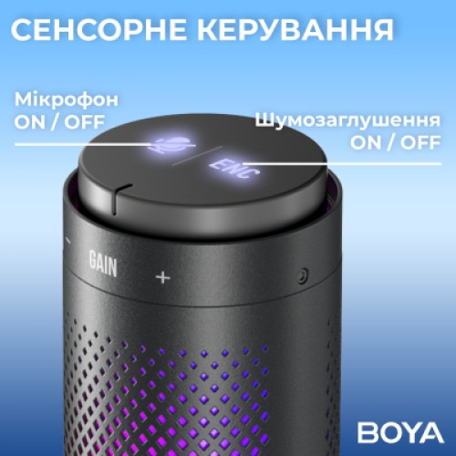 Микрофон Boya K9 RGBType-C/3,5 мм Black (BOYA K9)