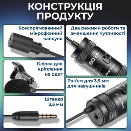 Микрофон Boya BY-M1 Pro II Black (BY-M1 Pro II)
