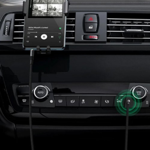 Кабель мультимедийный 3.5mm M to 3.5mm M 1.0m black Acefast (6974316285267)