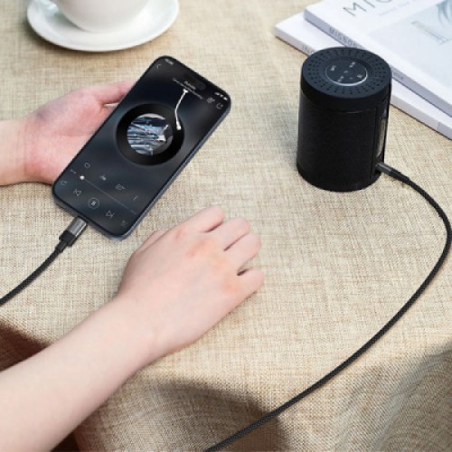 Кабель мультимедийный USB-C to 3.5mm M 0.15m black Acefast (6974316285274)