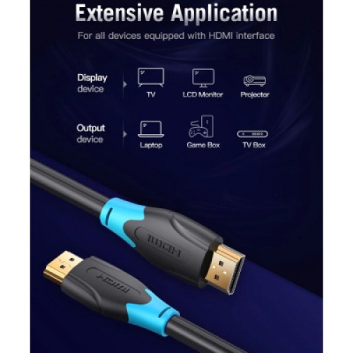 Кабель мультимедийный HDMI M to HDMI M 10.0m V1.4 4K 60Hz black VENTION (AACBL)