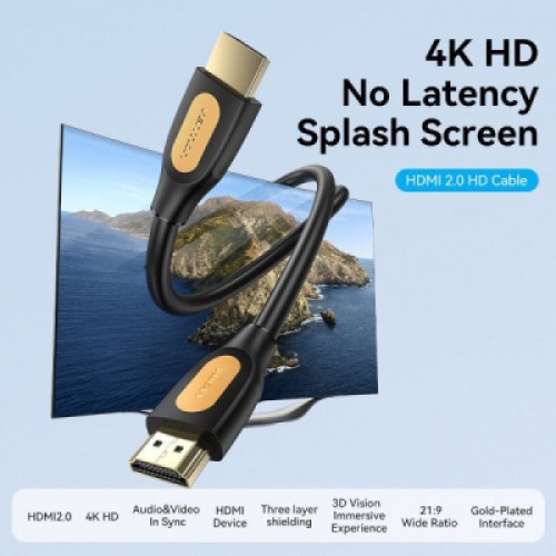 Кабель мультимедийный HDMI M to HDMI M 5.0m V2.0 4K 60Hz black VENTION (ALIBJ)