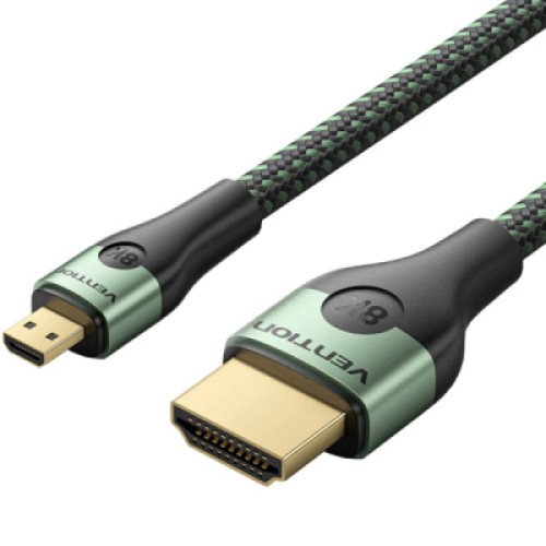 Кабель мультимедийный HDMI M to HDMI micro M 1.0m V2.0 8K 60Hz green VENTION (AGKGF)