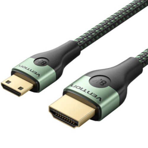Кабель мультимедийный HDMI M to HDMI mini M 1.0m V2.1 8K 60Hz green VENTION (AGJGF)