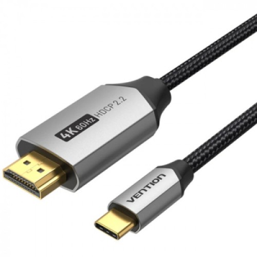 Кабель мультимедийный USB-C to HDMI M 2.0m V2.0 4K 60Hz black VENTION (CRBBH)