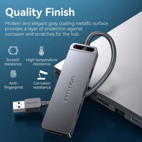 Концентратор VENTION USB 3.0 to 4xUSB 3.0 black (CHLBB-SCB)