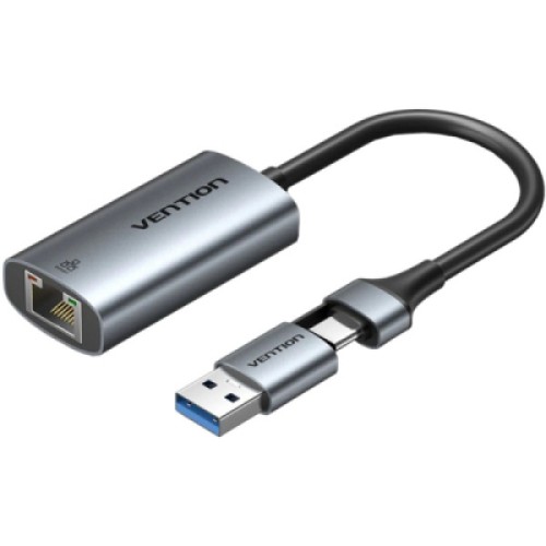Переходник USB-C to RJ45 Ethernet 1000Mbps gray VENTION (CFQHB)