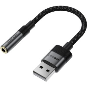 Перехідник USB AM to 3.5mm F 0.15m black Acefast (6974316285298)