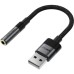 Переходник USB AM to 3.5mm F 0.15m black Acefast (6974316285298)