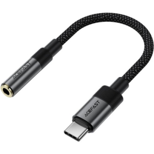 Переходник USB-C to 3.5mm F 0.15m DAC audio black Acefast (6974316285281)
