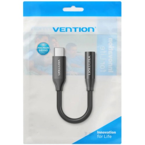 Переходник USB-C to 3.5mm M black VENTION (BIIBA)