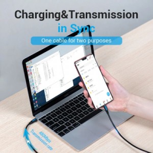 Дата кабель USB-C to Micro 5P 1.5m 10W black VENTION (COVBG)