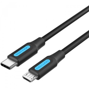 Дата кабель USB-C to Micro 5P 1.5m 10W black VENTION (COVBG)